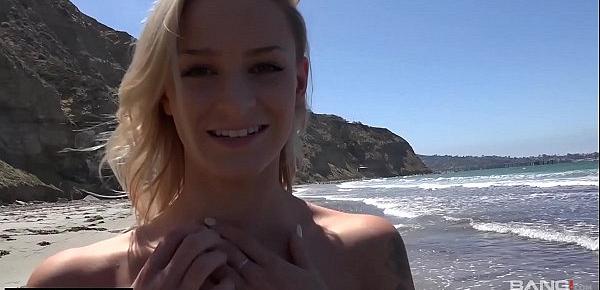  BANG Real Teens - Emma Hix Beachfront strip tease